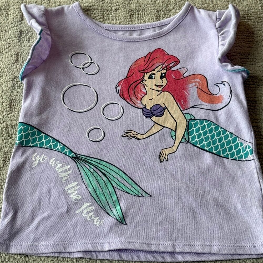 Disney - Little Mermaid Ariel Girls Sleeveless Shirt & Skirt Set - Size 3T - Picture 2 of 7